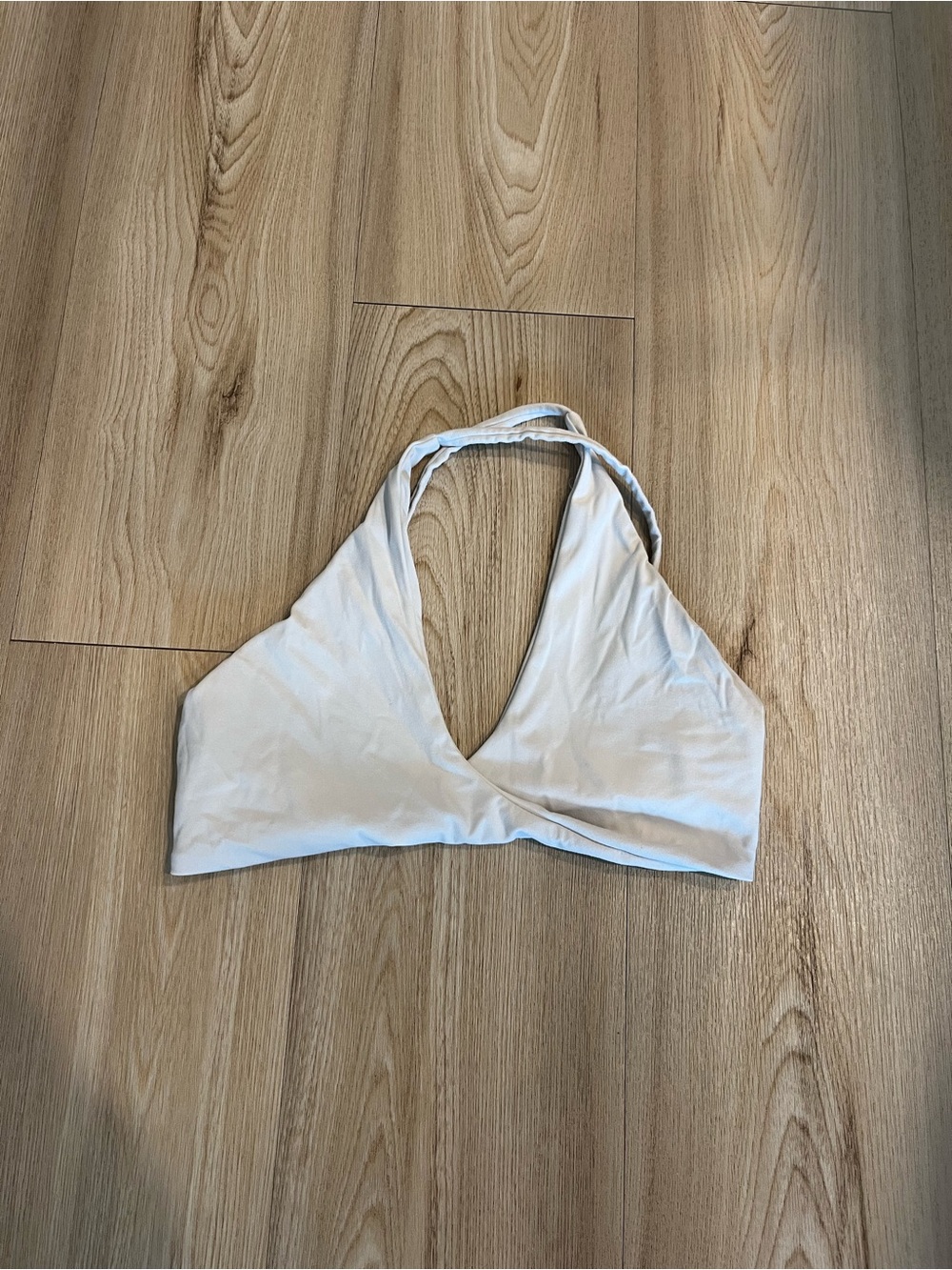 Women's White Halter Sports Bra - Everyday Support